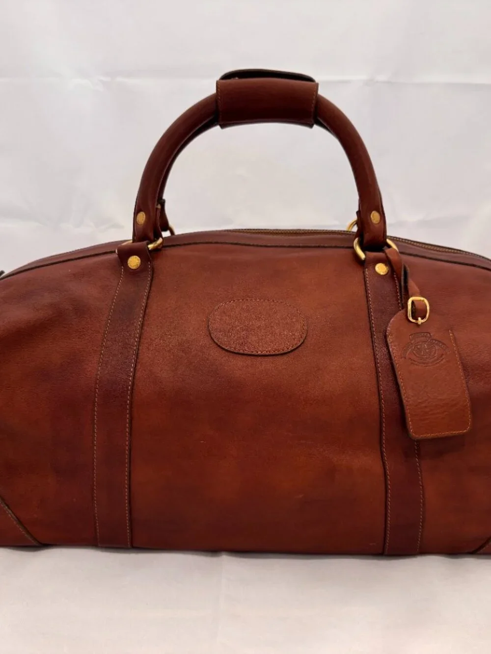 Ghurka Cavalier No. 96 Vintage Chestnut Leather Duffel Bag